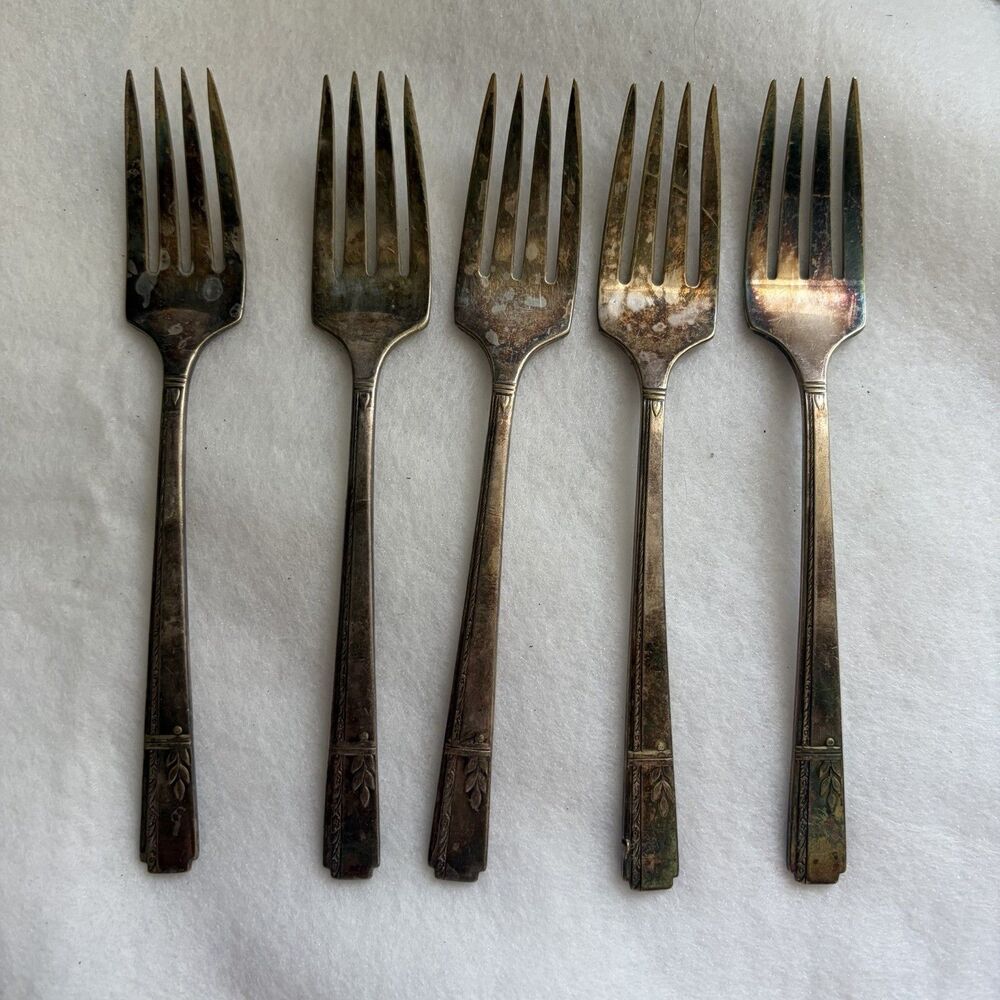 Oneida Grenoble Salad Forks Prestige Silverplate Set Of Five